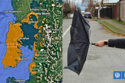 Viento fuerte en Los Lagos hasta 100 Km/h