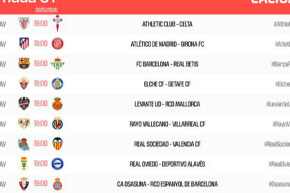 Horario J37: Domingo 17 19h