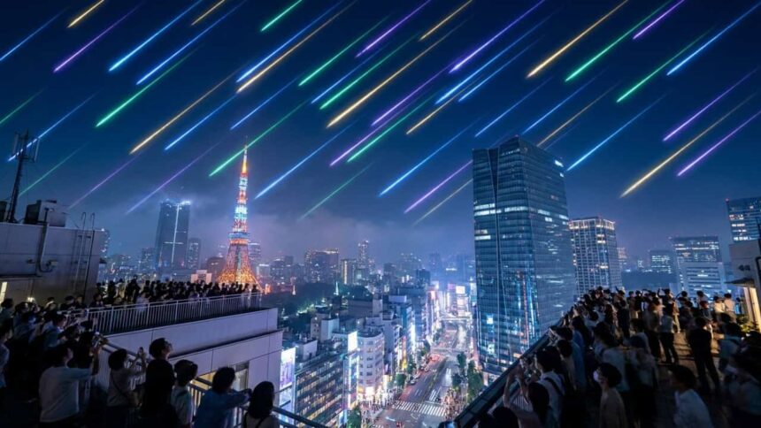 Crear lluvia de meteoros artificial de Japón