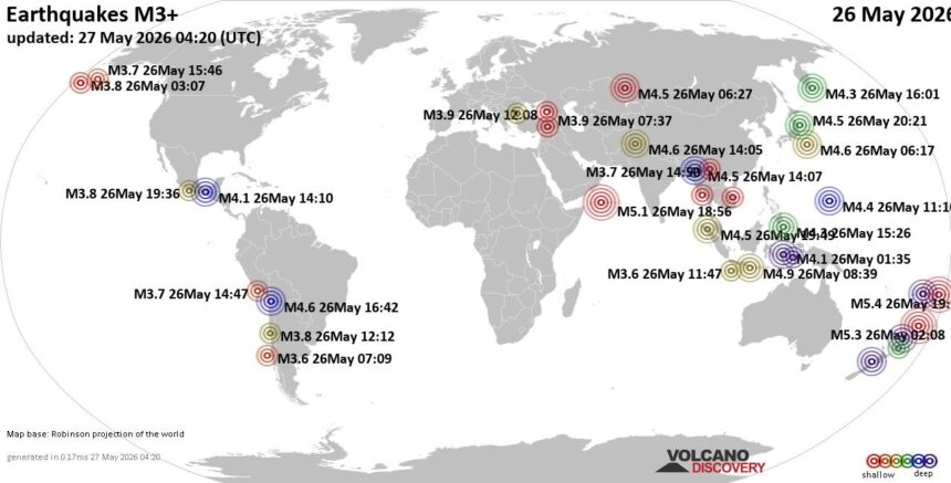 Terremotos globales 26 mayo 2026