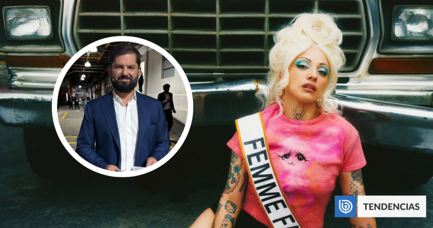 Boric fan en concierto de Mon Laferte