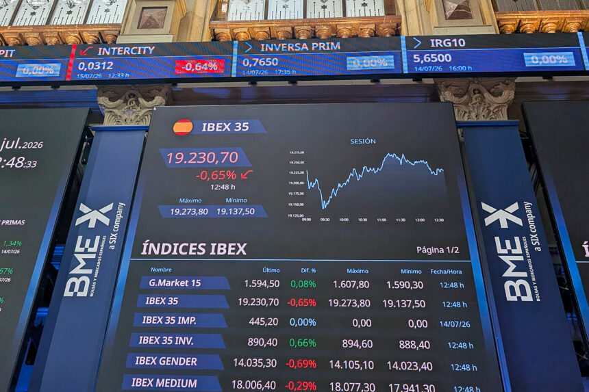 Ibex 35 en directo: el selectivo cae hoy y cierra la semana en rojo