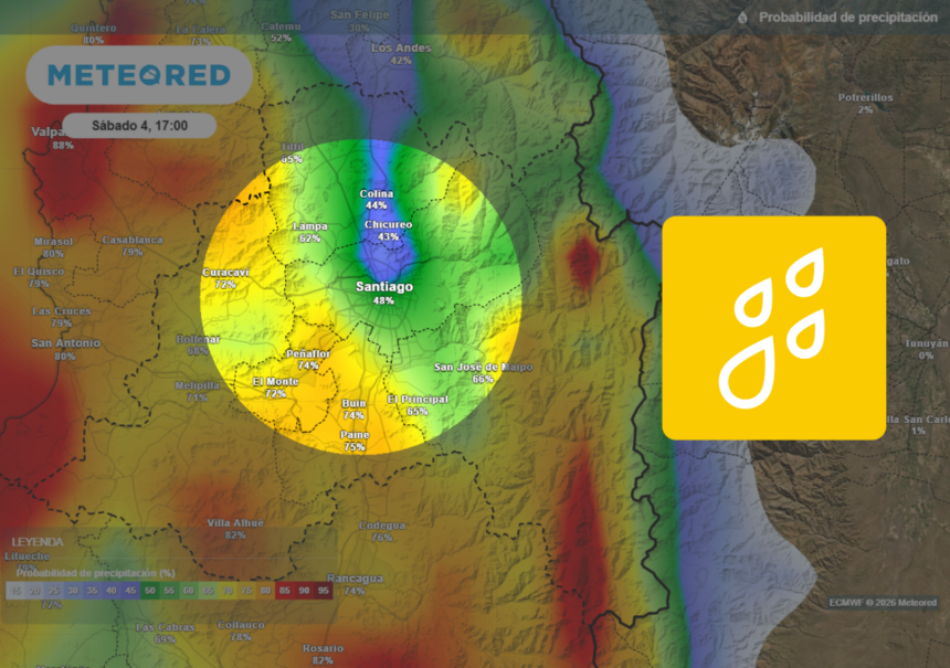 Lluvia en Santiago: inicio, intensidad y duración del sistema frontal