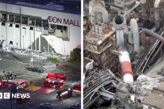 Personas atrapadas en centro comercial japonés tras terremoto