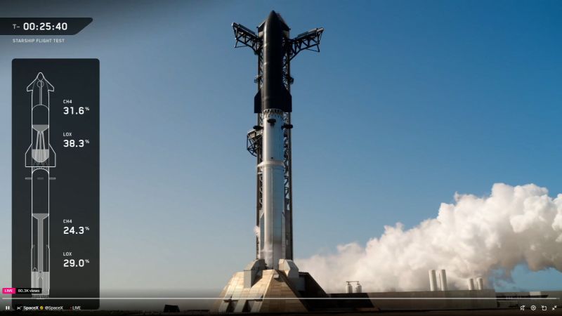 SpaceX intenta de nuevo el lanzamiento de Starship tras fallos