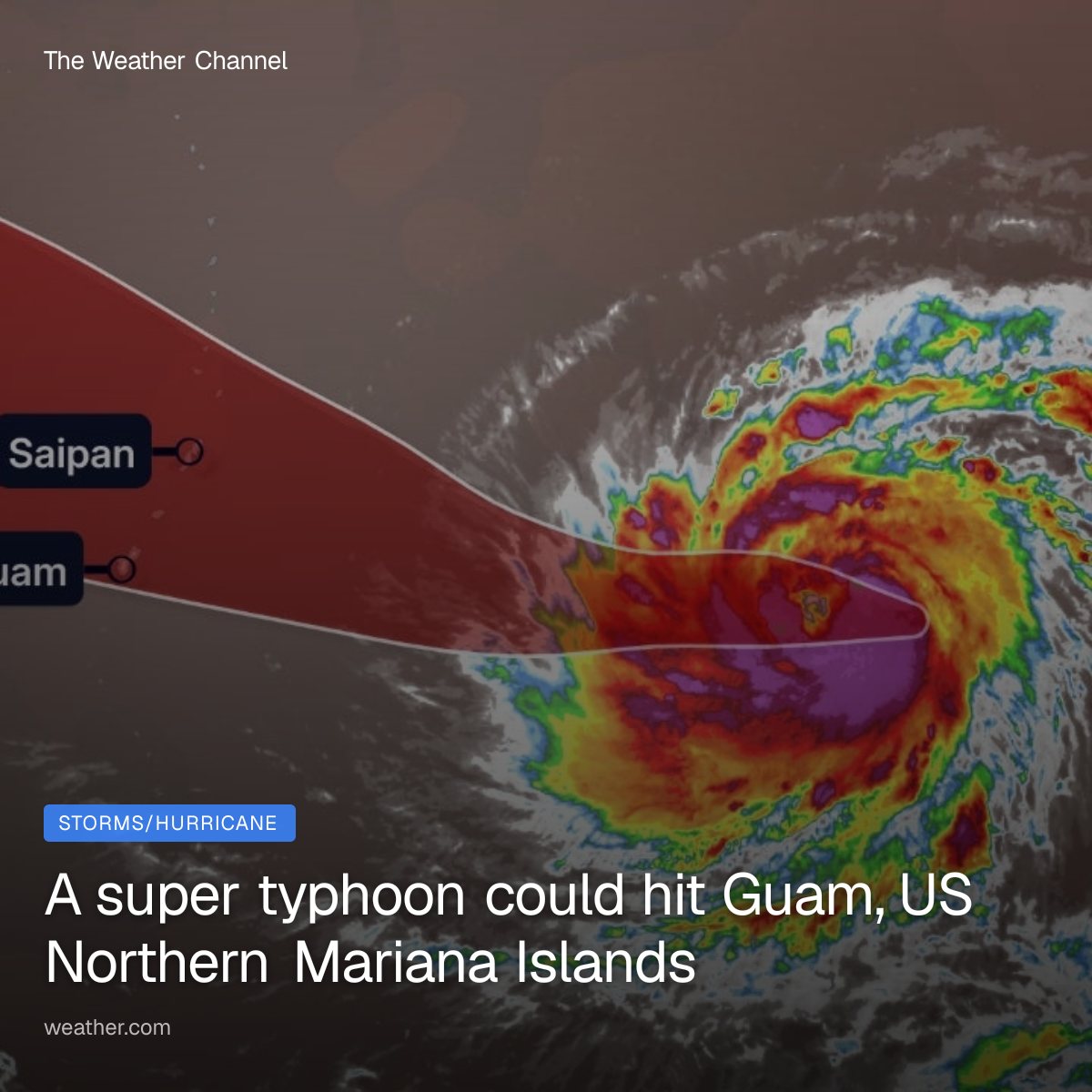 Un supertifon amenaza a Guam y las Islas Marianas del Norte