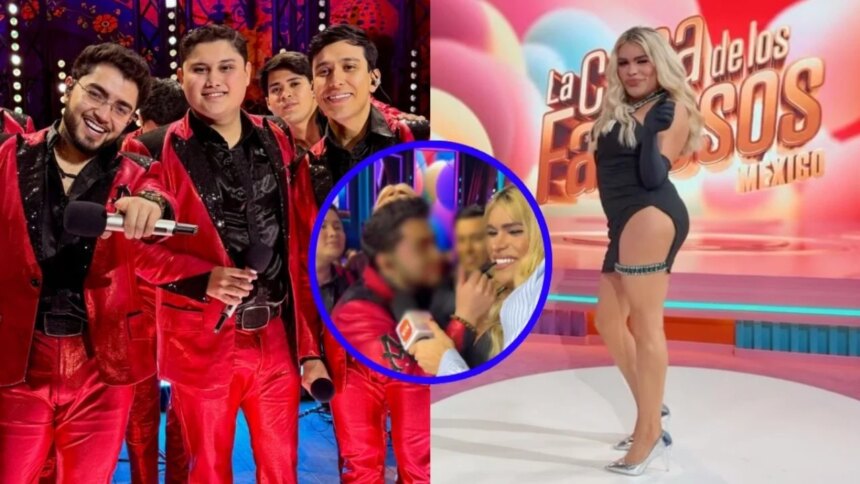 Wendy G y vocalista de La Arrolladora, tierno instante.