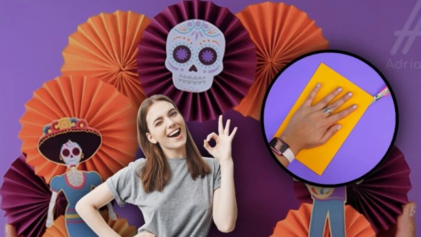 Calaveras y cempasúchil: Adorno Día de Muertos.